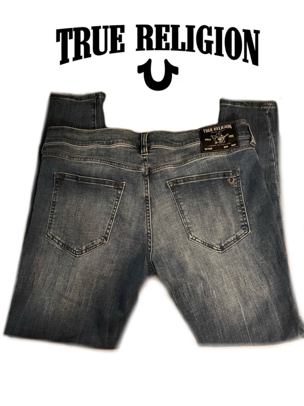 True Religion Tony Men's 38 Blue Super Skinny Jeans Stretch Denim 5 Pocket TBD - Picture 3 of 13